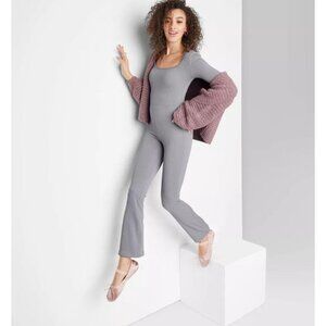 Wild Fable Women's Seamless Fabric Jumpsuit Slate Gray Size XS